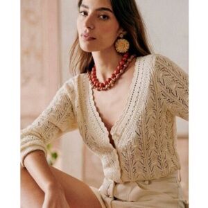 Sezane Saja Cardigan Organic Cotton Long Sleeve